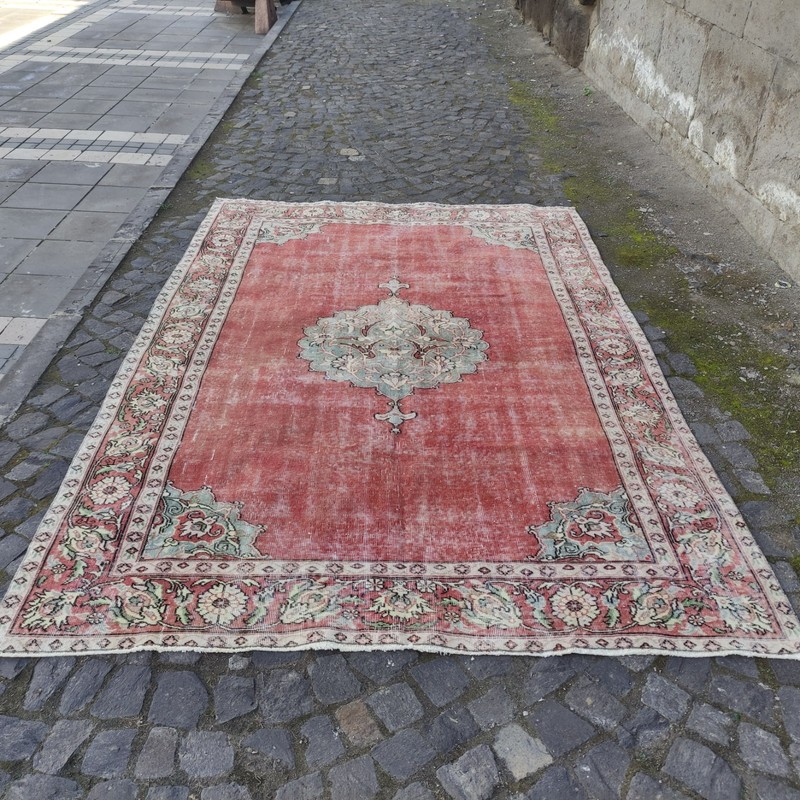 6.27 x 9.45 ft Turkish Oversized Vintage Area Rug , 6x9 Burdur Rug 191 x 288 cm gallery