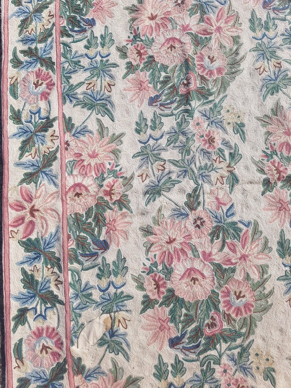 Vintage Hand Woven Traditional Kashmiri Floral Multicolor Kilim Rug 158x103 cm gallery