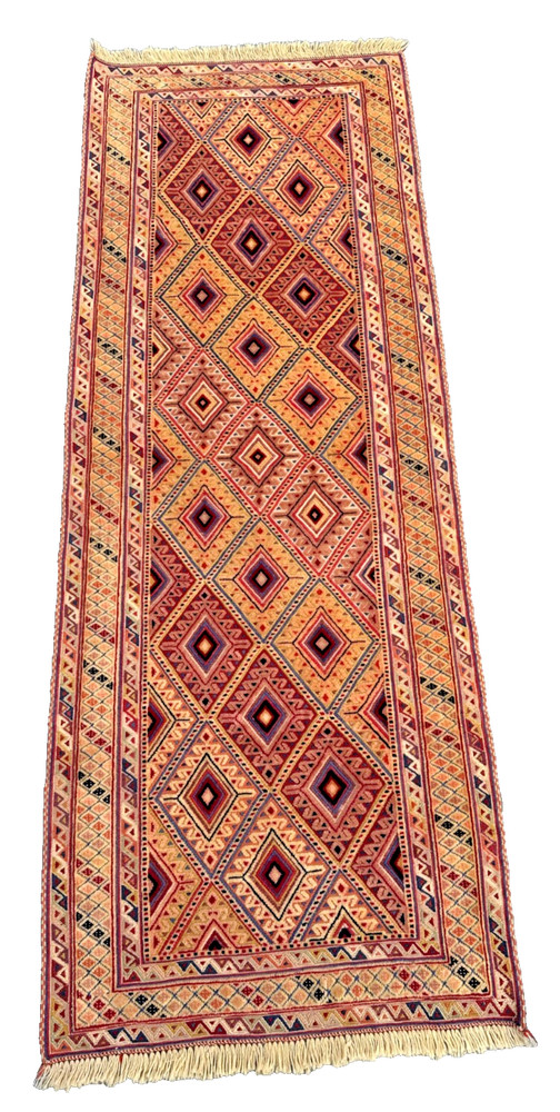 Afghan Fine Mushvani Kilim Rug Runner 2'4 x 6'4 Nomadic Hallway Wool Runner Rug