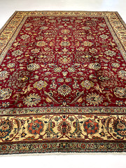 Antique Oriental Hand-Knotted Wool Area Rug Red/Beige/Blue/Green 10′ x 13′