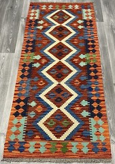 Handmade Kilim Runner wool natural colours Afghan Traditional 199cmx83cm