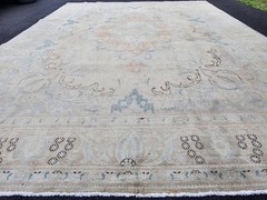 9.6 x 13.1 ANTIQUE VEG DYE USHAK HERIZ VINTAGE SERAPI TREE of LIFE ANIMAL