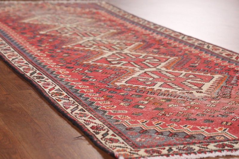 Vintage Geometric Tribal Wool Hand-knotted Hallway 9 ft Runner Rug 3x9 Carpet gallery