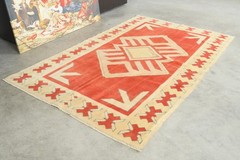4×7 Turkish Neutral Wool Area Rug Hand-Knotted Vintage Oushak Rug Carpet,1240
