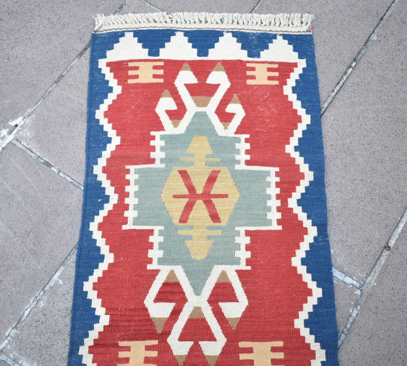 Turkish Rug 23'' x 68'' Vintage Anatolian Oushak Mini Hallway Rug Rare Size Rug gallery