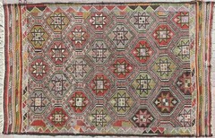 Turkish Kilim Wool Rug, Area Rugs, Handmade Floor Carpet, Large Teppich 75″X117″