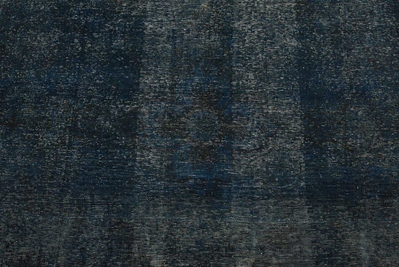 Vintage Overdyed 9’8” x 11’8” Blue Distressed Wool Hand-Knotted Oriental Rug gallery