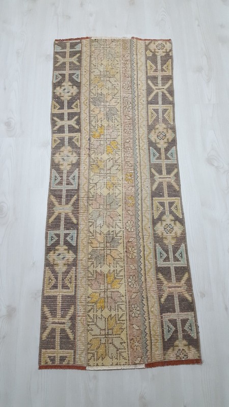 Vintage Patchwork Handmade Rug Beige Decor Rug Runner Area Rug Retro Rug gallery