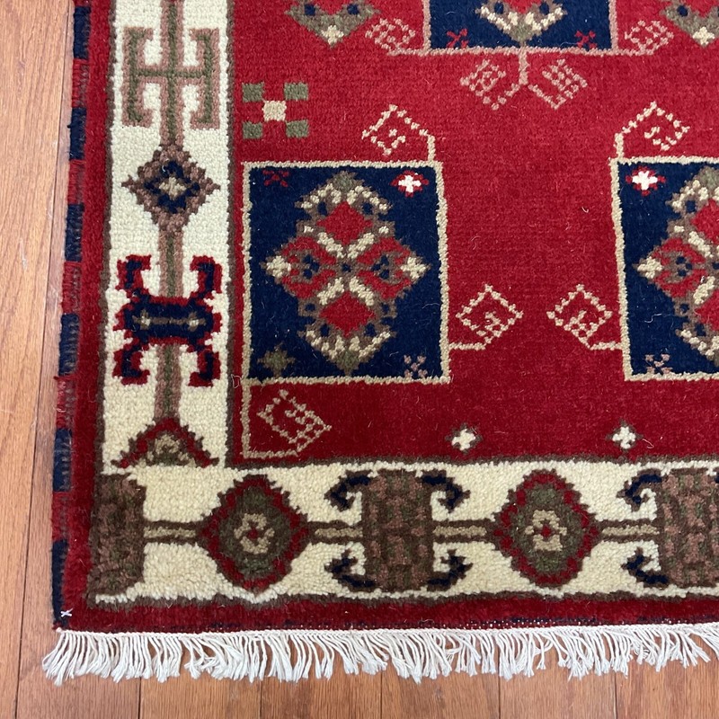 Handmade Indo Kazak Wool Rug 2' X 3' gallery