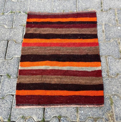 Small Multicolor Kilim, 1.8×2.4 ft Small Rug, New Home Gift Door Mat, Area Kelim