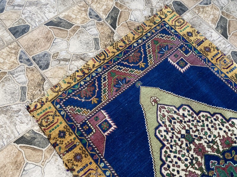 1980s Geometric Turkish Vintage Tribal Handmade Anatolian Area Rug 3′1.8″x5′8.1 gallery