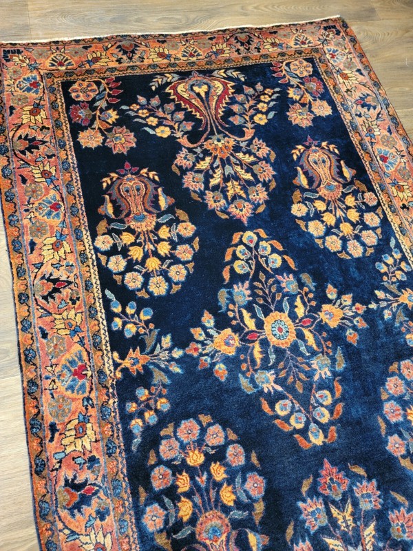 Circa 1900s Antique Hand Knotted Authentic Sarouk Mahajeran Size 4ft By 6ft8" gallery
