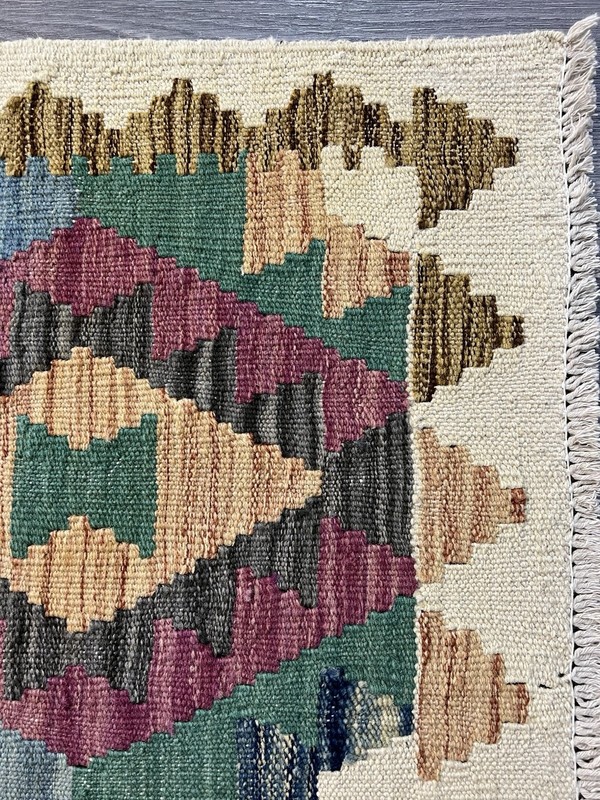 Handmade Kilim Runner wool natural colours Afghan Traditional 288cmx83cm gallery