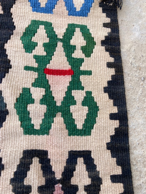 Vintage Handmade Traditional Turkish Anatolian Wool Kilim Runner Rug 118x59 cm gallery