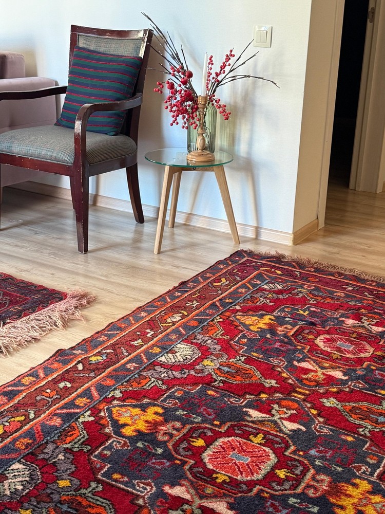 Vintage Dagestan Handmade Wool Rug, Mid-20th Century, Natural Dyes, (98×61in)