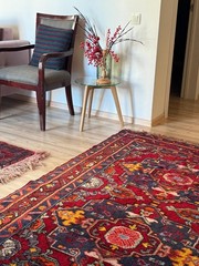 Vintage Dagestan Handmade Wool Rug, Mid-20th Century, Natural Dyes, (98×61in)