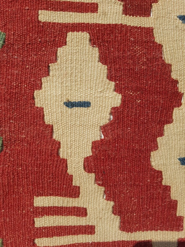 Vintage Handmade Turkish Tribal Wool Kilim Rug Carpet 116x90 cm gallery