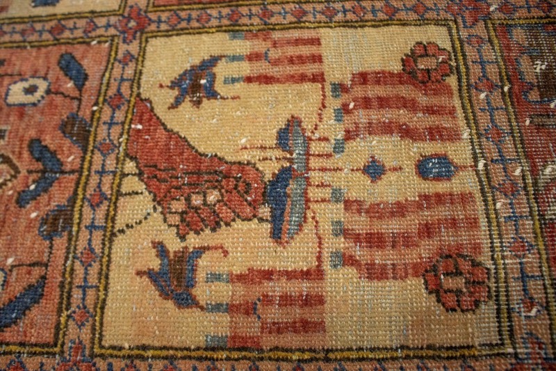 One-of-a-Kind Antique Oriental Rug Pictorial Garden Design Carpet 6'6X10'6 ft gallery