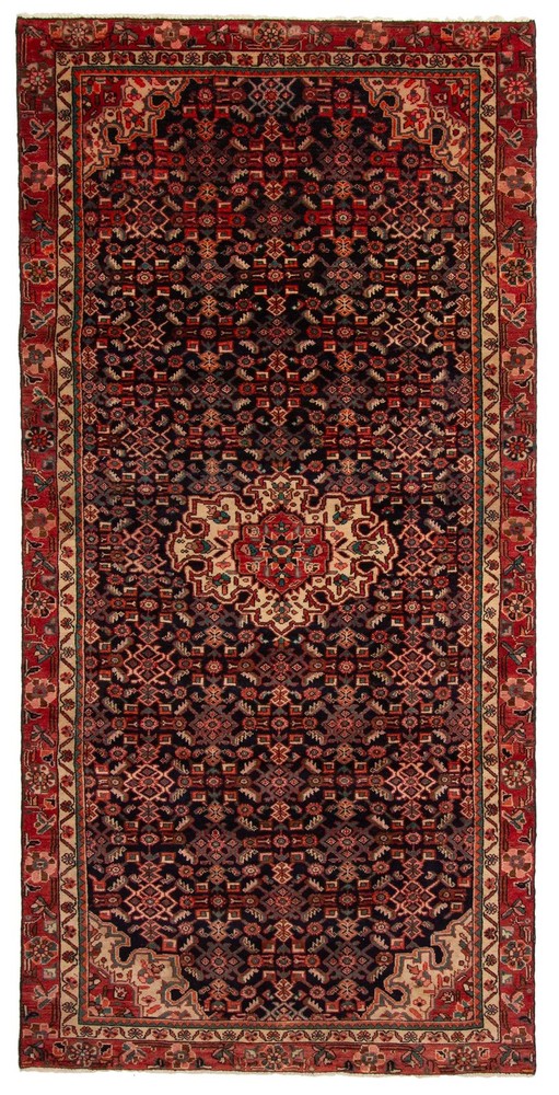 Vintage 4'9" x 9'8" Traditional Hand Knotted Vegetable Dye Wool Area Rug