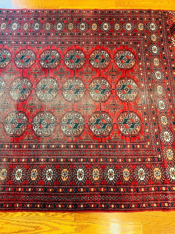 7 x 4 ft Antique Turkmen Ensi Hand Knotted Wool Rug gallery