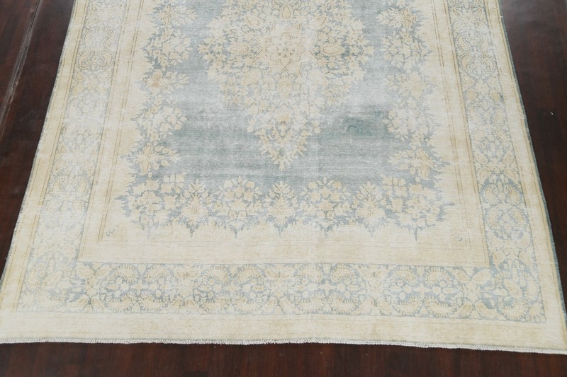Muted Vintage Distressed Traditional 10x13 Area Rug Evenly Low Pile Hand-knotted gallery