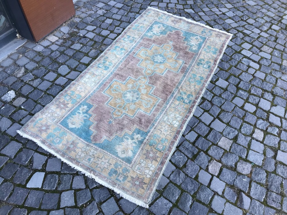 Bohemian Area Rug Handmade Wool Rug Turkish Vintage Traditional Rug Home Decor
