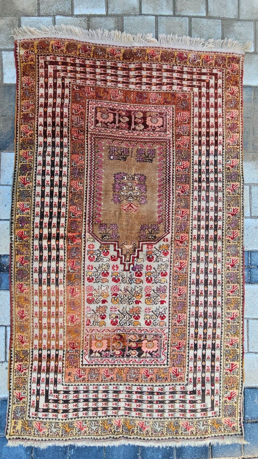 Antique rug, rare finds, Antique decor, all wool rug, Prayer rug, old wall rug gallery