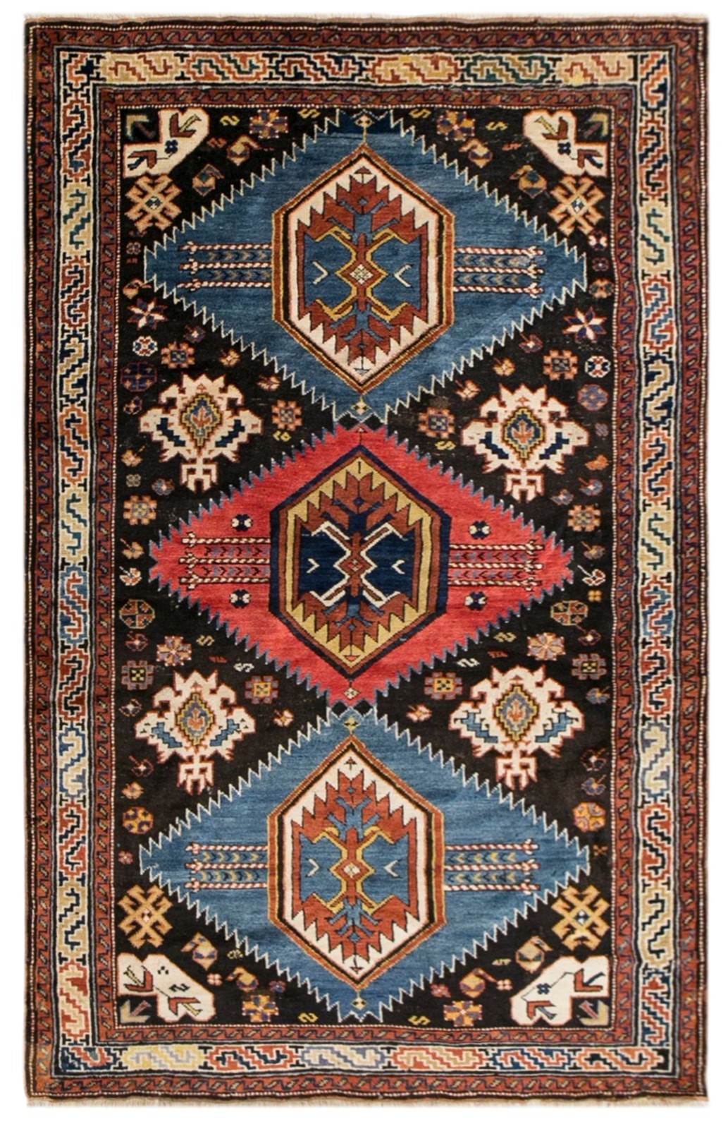 Turkish Vintage Rug 4'0" x 6'5" (123x195 cm), 100+ Yrs Handmade Caucasian Rug gallery