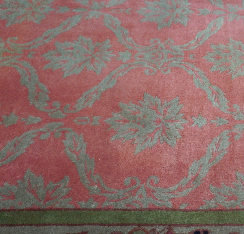 Chinese Hand Knotted Wool Peacocks Rose Pink Green Oriental Rug 7'x10' Excellent gallery