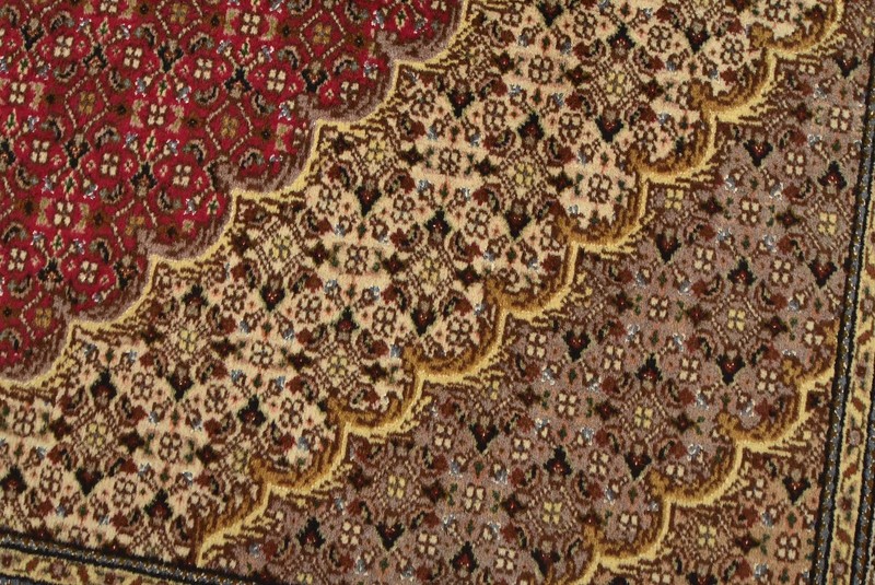 Tabrizi Mahi Rug 6’7” x 9’9” Red Wool/Silk Traditional Hand-Knotted Carpet gallery