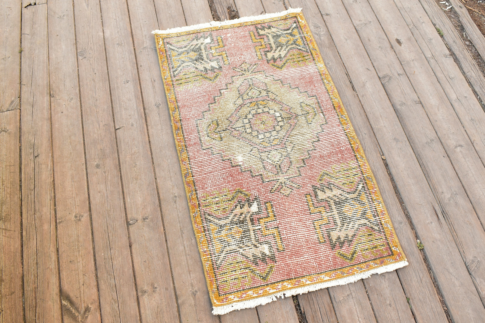 Turkish Carpet Hand Knotted 1x3 Size Doormat Chair Multi Color Rug 52x93cm gallery