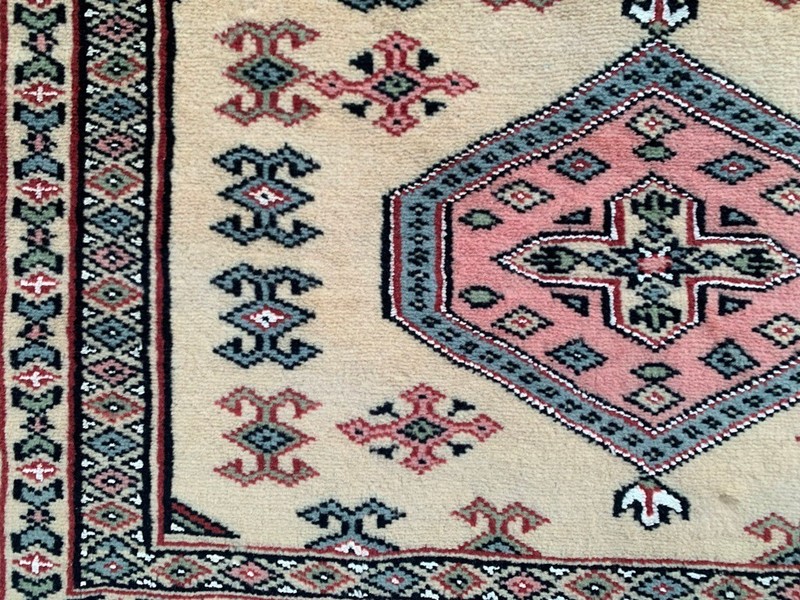 Vintage Afghan Hand-Knotted: Bokhara Wool Area Rug, Traditional Carpet (3x4 ft.) gallery