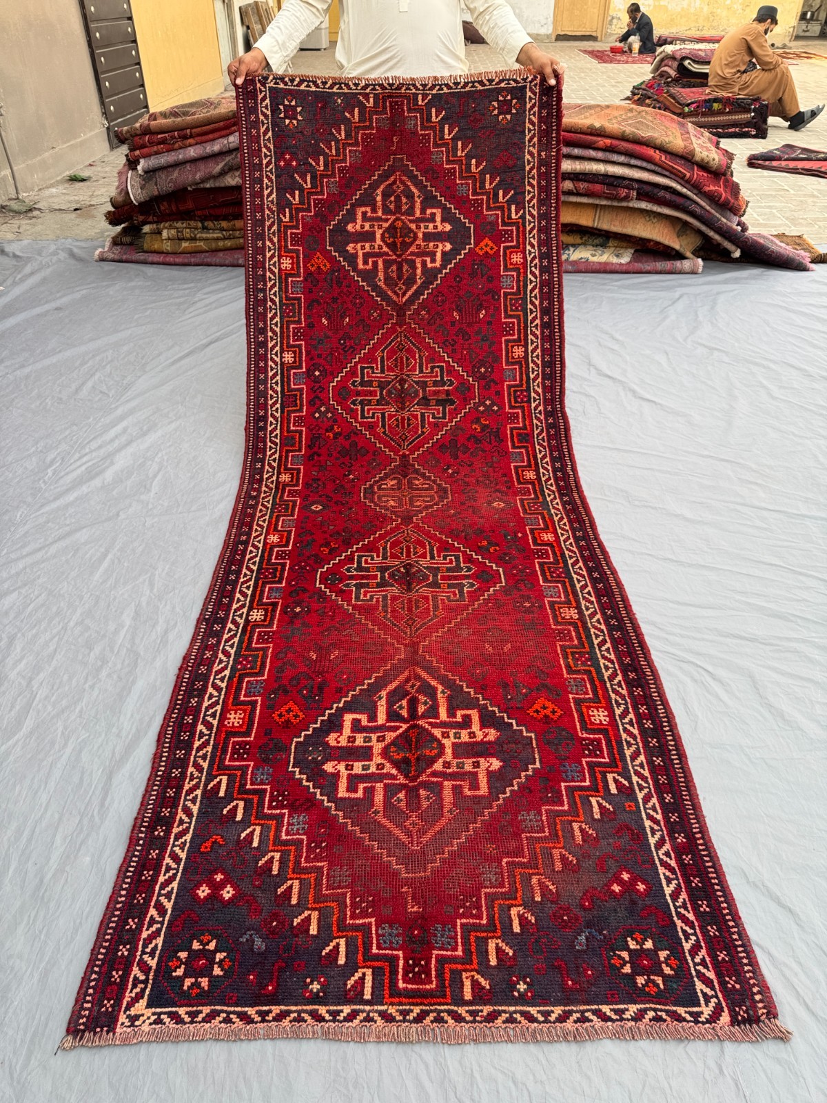 Antique 3'3 x 8'9 ft Low Pile Turkish Inspired Caucasian Rare Hallway Runner Rug gallery