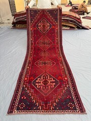 Antique 3’3 x 8’9 ft Low Pile Turkish Inspired Caucasian Rare Hallway Runner Rug