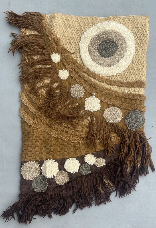 Vintage Scandinavian Swedish Wool Rya Weaving Rug Wall decor 78x48cm gallery