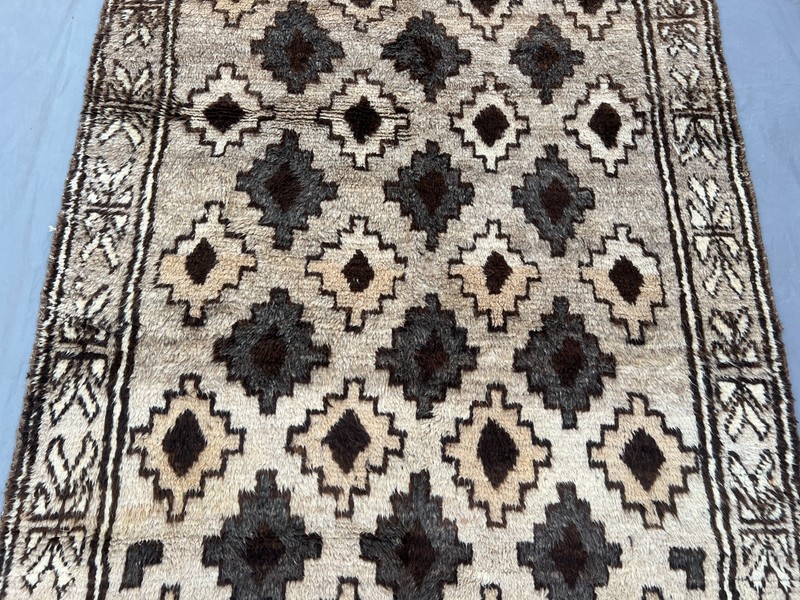 Vintage Afghan Rug 5'2x8'3 ft Hand Knotted Wool Tribal Soft Pile Brown Carpet gallery