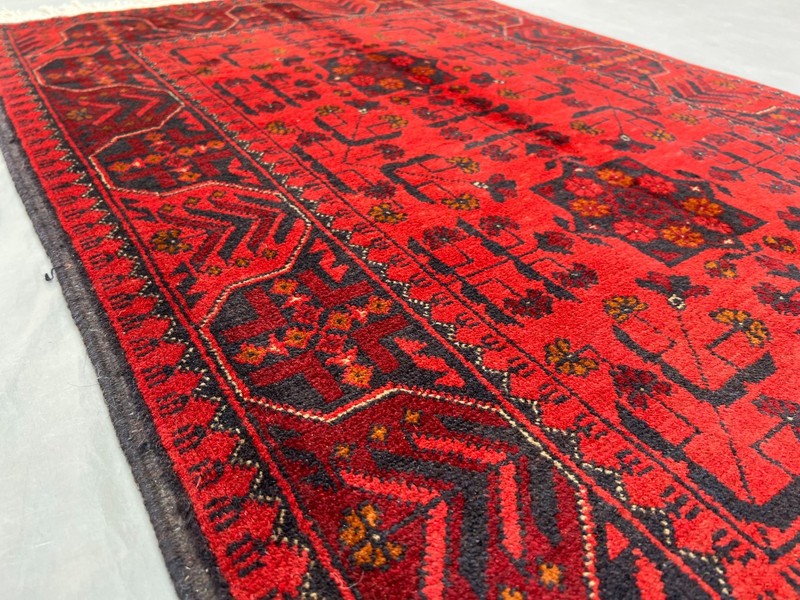 2'7 x 4'2 ft Vintage Turkmen Bukhara Rug, Hand-Knotted Soft Wool Oriental Carpet gallery