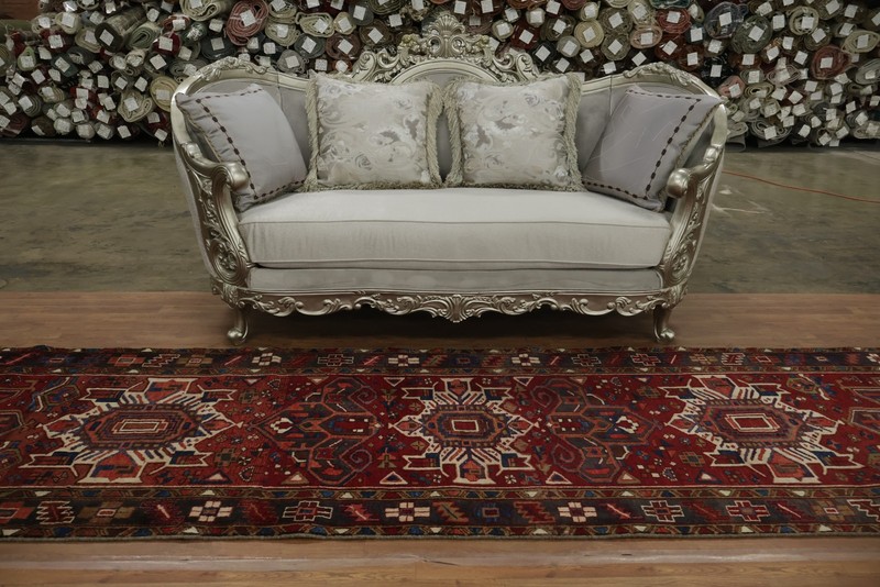 Vintage Geometric Long Runner Rug 4x15 Wool Hand-knotted Tribal Traditional Rug gallery