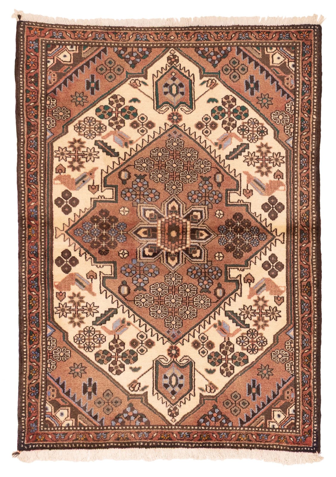 Vintage Traditional Hand-Knotted Area Rug 3'7" x 4'11" Oriental Wool Carpet gallery