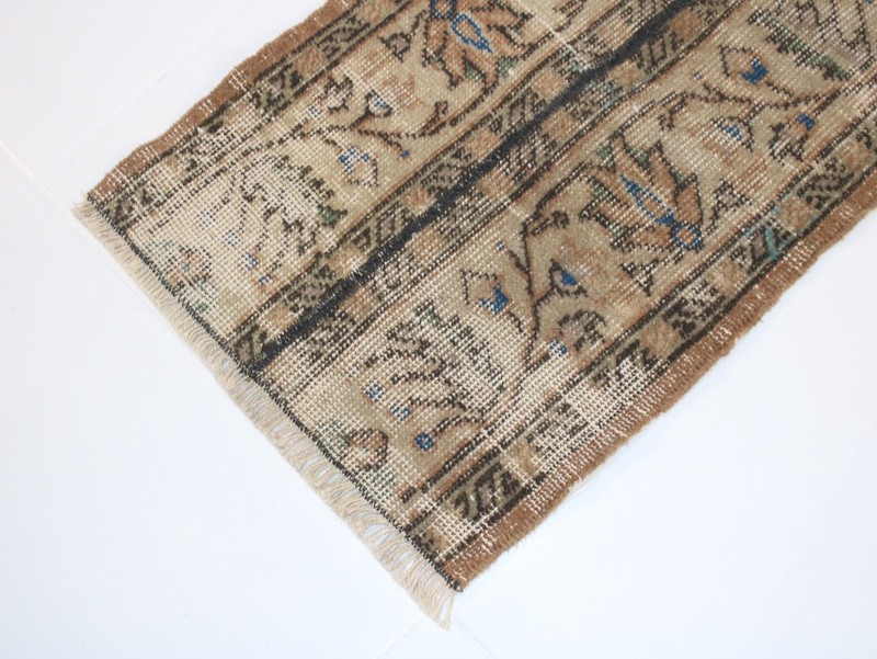 1.3 x 8.0 Feet Beige Patchwork Runner Rug – Handmade Turkish Hallway & Corridor gallery