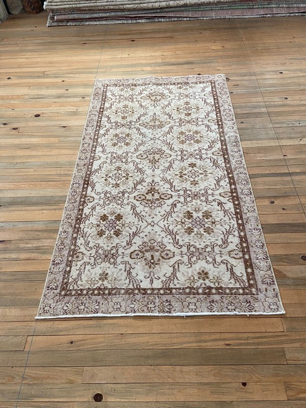 Beige Rug, 3.4x6.3 ft, Vintage Carpet, Muted Rug, Handmade Wool Rug, Turkish Rug gallery