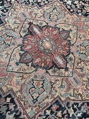 Navy Heriz Karastan Rug 8.8 x 12 Gently Used Soft Thick Wool