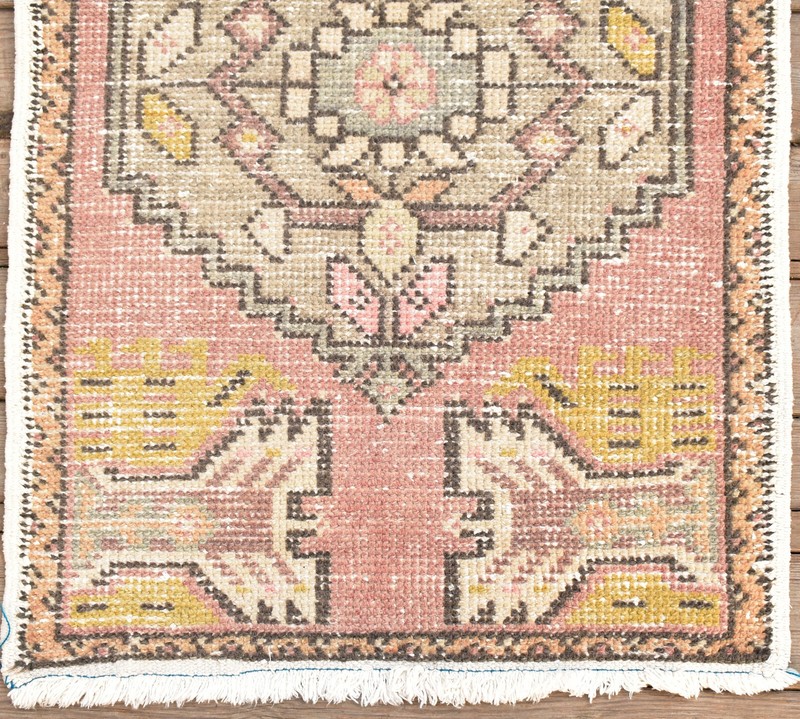 Turkish Carpet Hand Knotted 1x3 Size Doormat Chair Multi Color Rug 54x98cm gallery