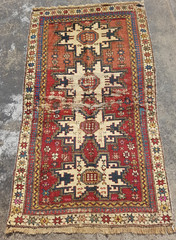 Vintage Hand Made Traditional Rug Oriental Wool Multicolor Carpet 149×85 cm