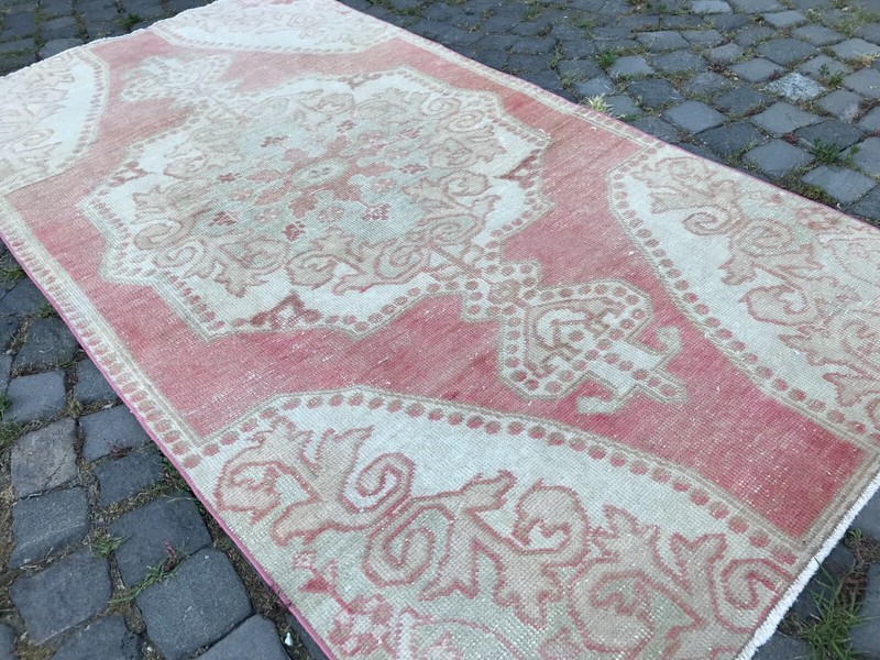 Oushak Kilim Rug Boho Decor Rug Home Decor Rug Turkish Vintage Rug 3,4 x 6,6 ft gallery