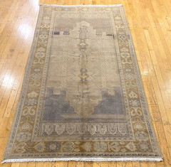 Bohemian Antique Muted Dye Wool Pile Nagorno-Karabahk Oushak Rug 3’9”x7’7”