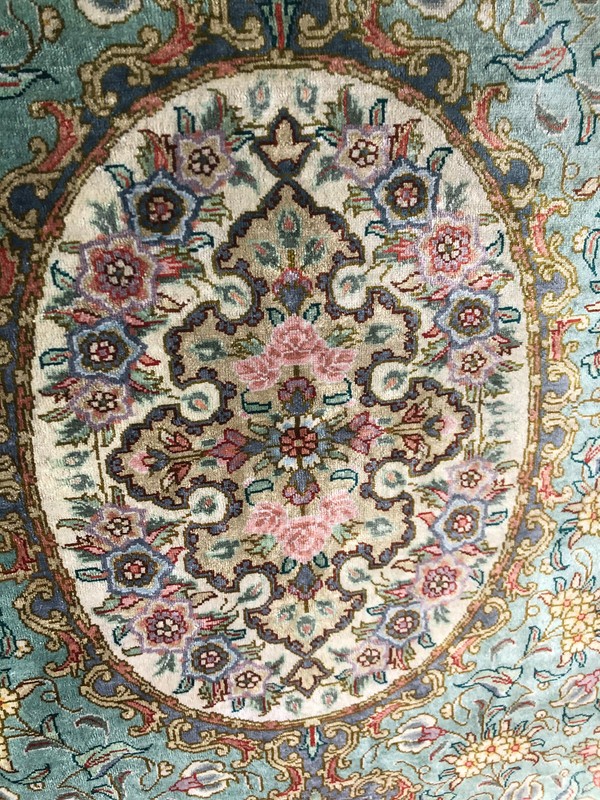 Authentic Hand Knotted Super Fine silk on silk rug 3’ X 5’ gallery