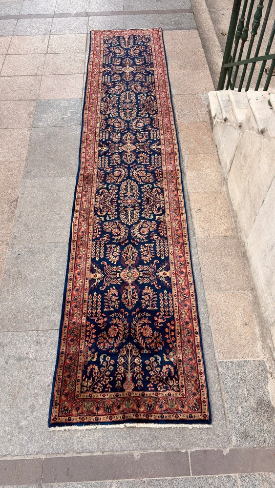 2'7'' x 13'1'' Vintage Rug Runner Carpet Natural Village Handmade Rug.SKU:P1763