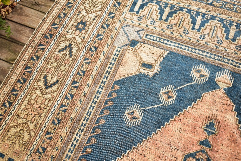 Turkish Rug 5x10 Vintage Soft Color Low Pile Medallion Design Wool Rug 170x335cm gallery
