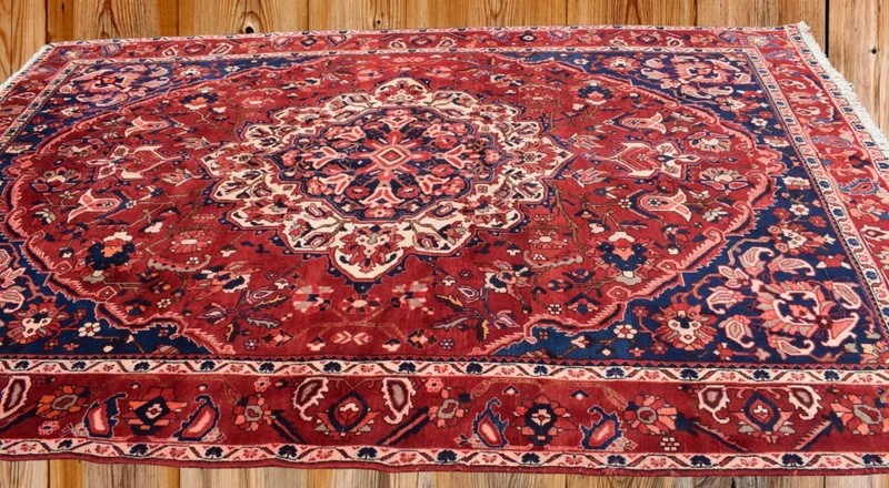 VIBRANT Vintage Semi Antique Hand Knotted Wool Area Rug Oriental Carpet 7 x 10'4 gallery